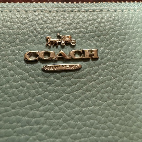 Coach Handbags - Coach Pebbled Leather Wallet in Sage